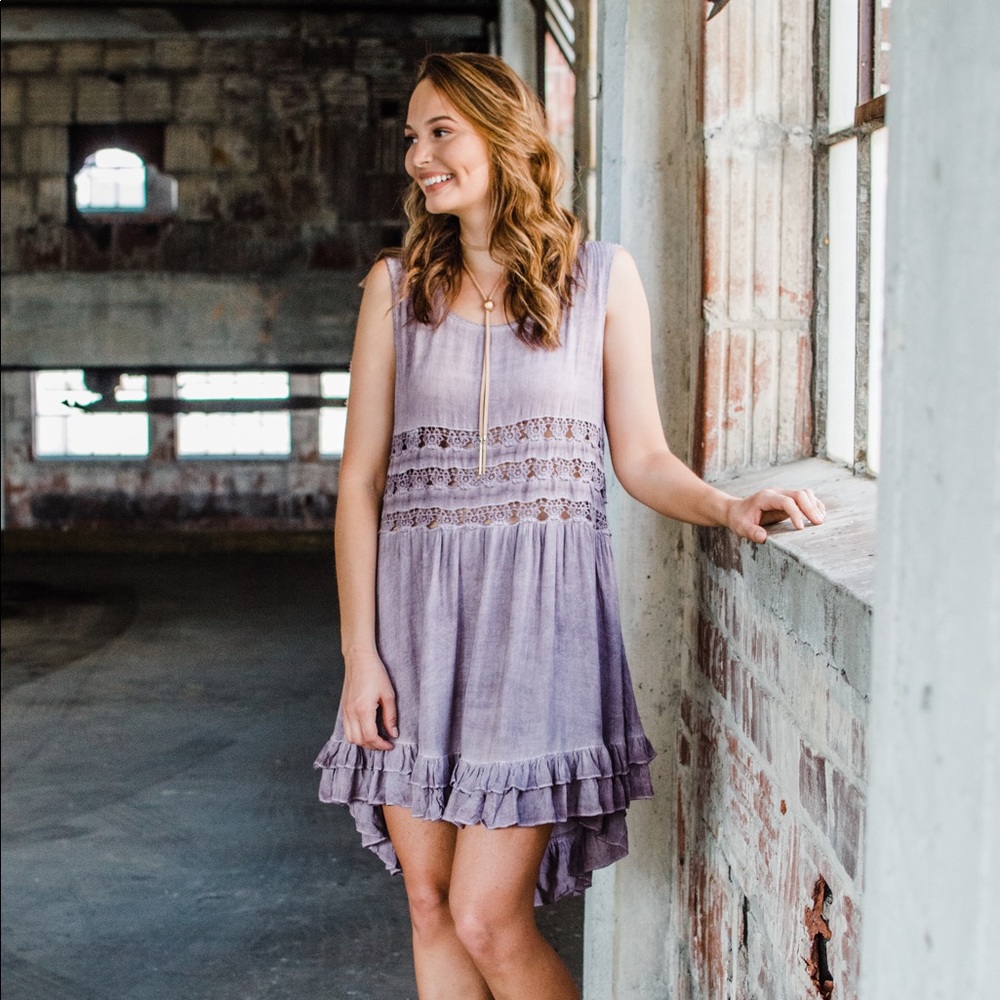 High low purple mauve dress